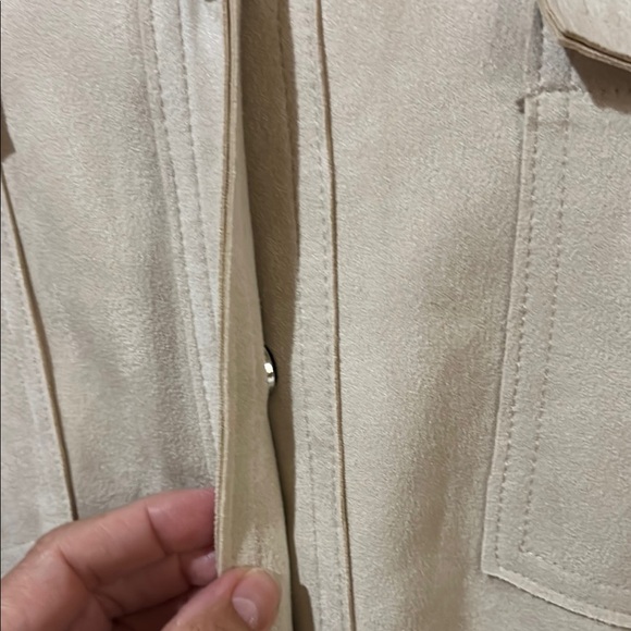 Philosophy Shacket Cream Button Down Shirt. Size Large. Pockets - Picture 3 of 14